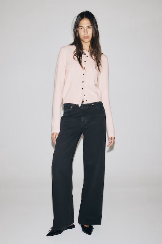 Джемпер из вязаного полотна с оборкой