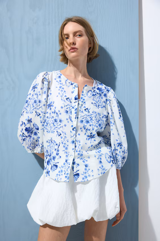 Блуза из льняной смеси