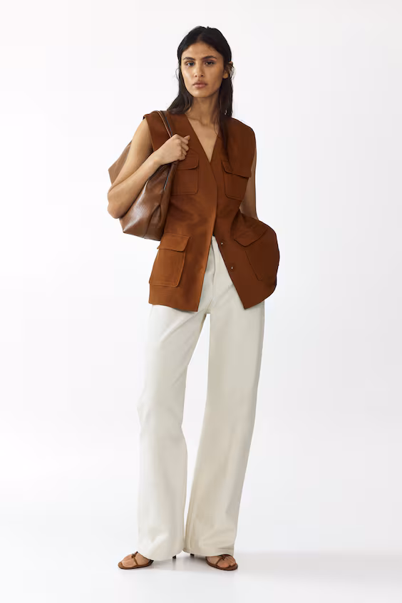 Жилет из смесового льна