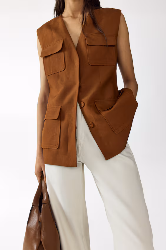 Жилет из смесового льна