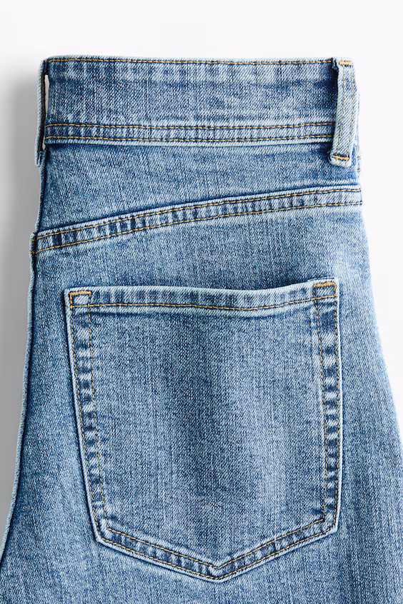 Джинсы супер широкие с высокой посадкой по щиколотку