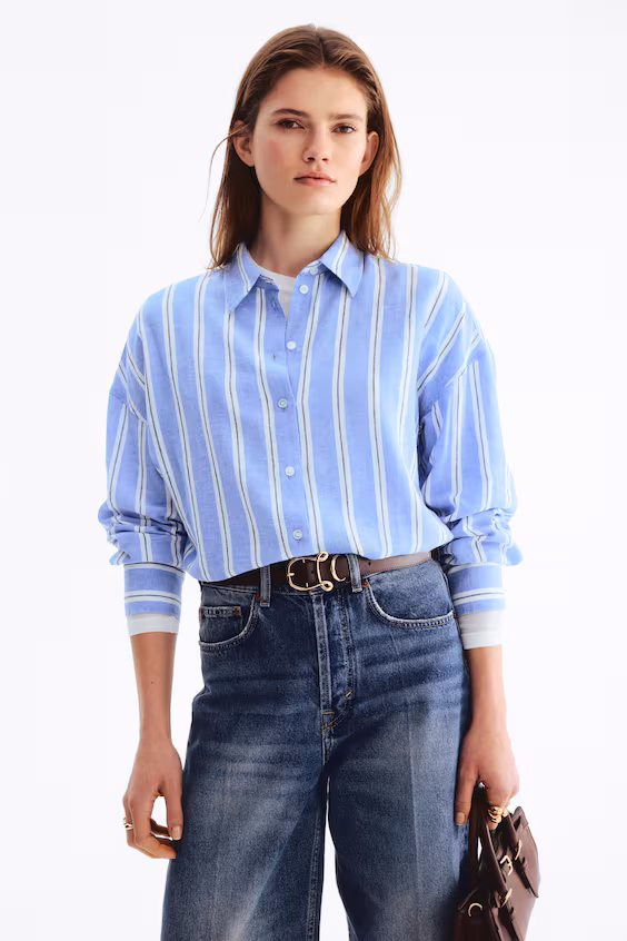 Oversize - рубашка из смеси льна