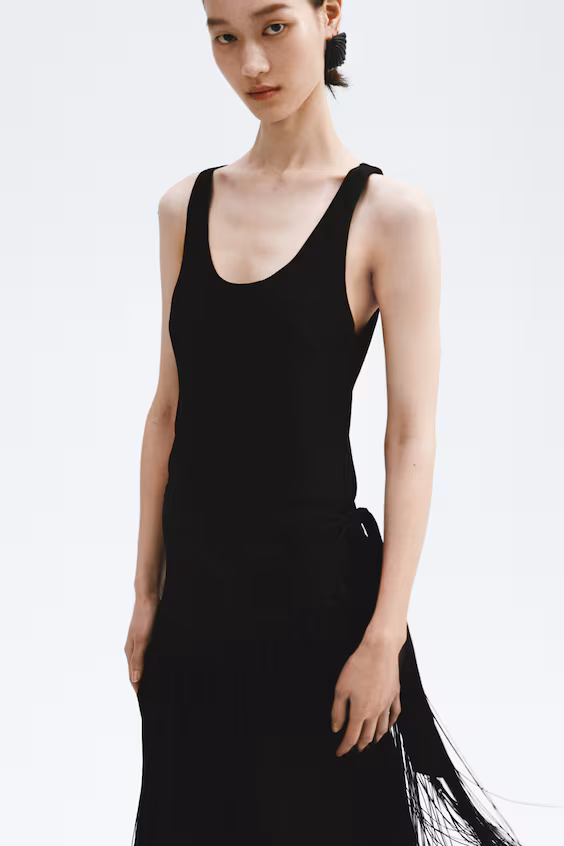 Платье из смесового льна с деталью платка