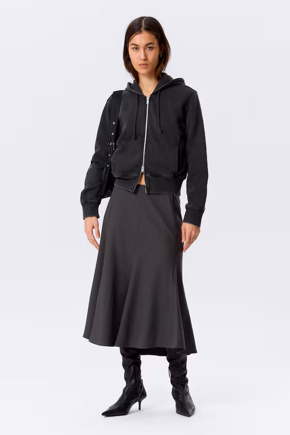 Худи из хлопка с капюшоном и молнией