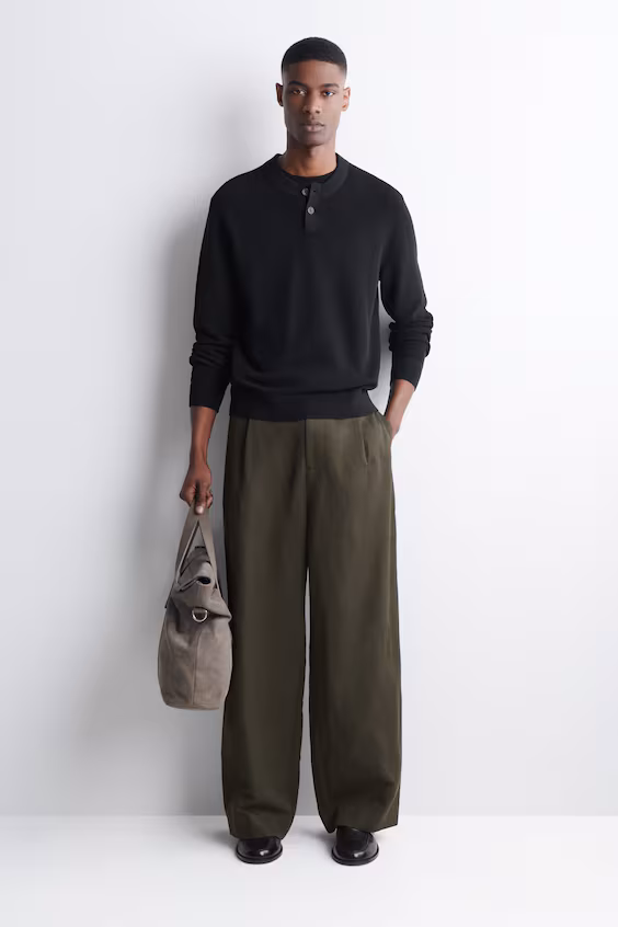 Хенли из хлопкового трикотажа