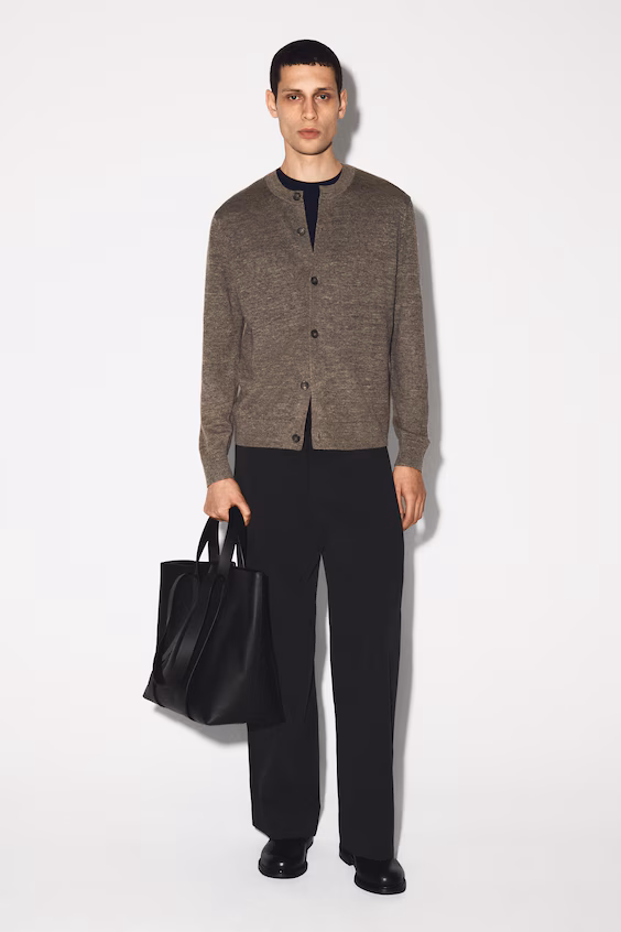 Кардиган из вязаного льна