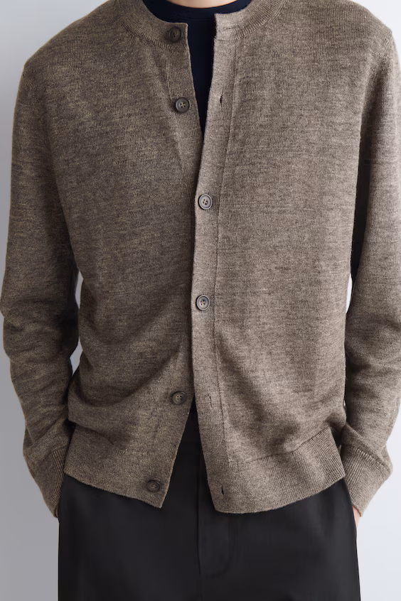 Кардиган из вязаного льна