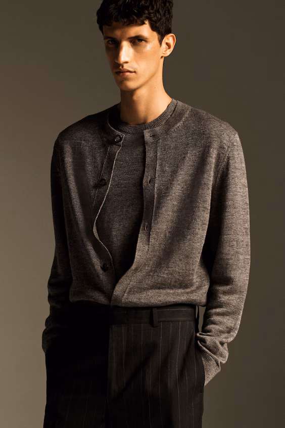 Кардиган из вязаного льна