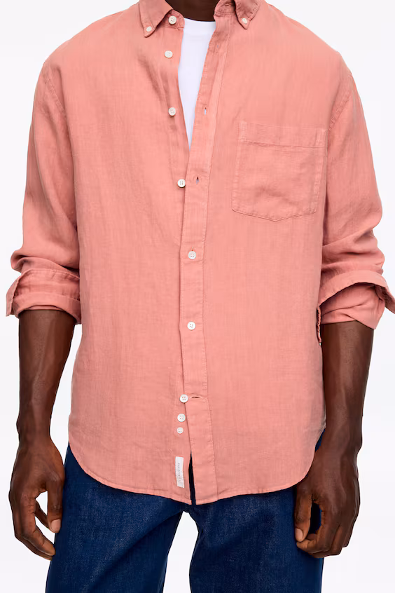 Рубашка из льна свободного кроя
