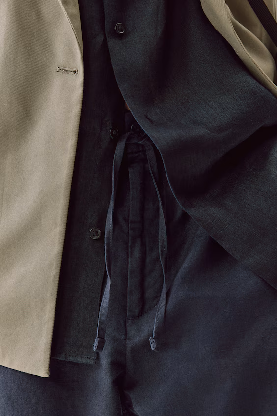 Брюки из смеси льна regular fit