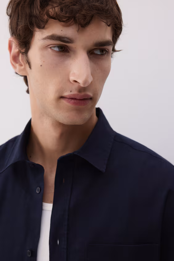 Рубашка из смеси льна regular fit