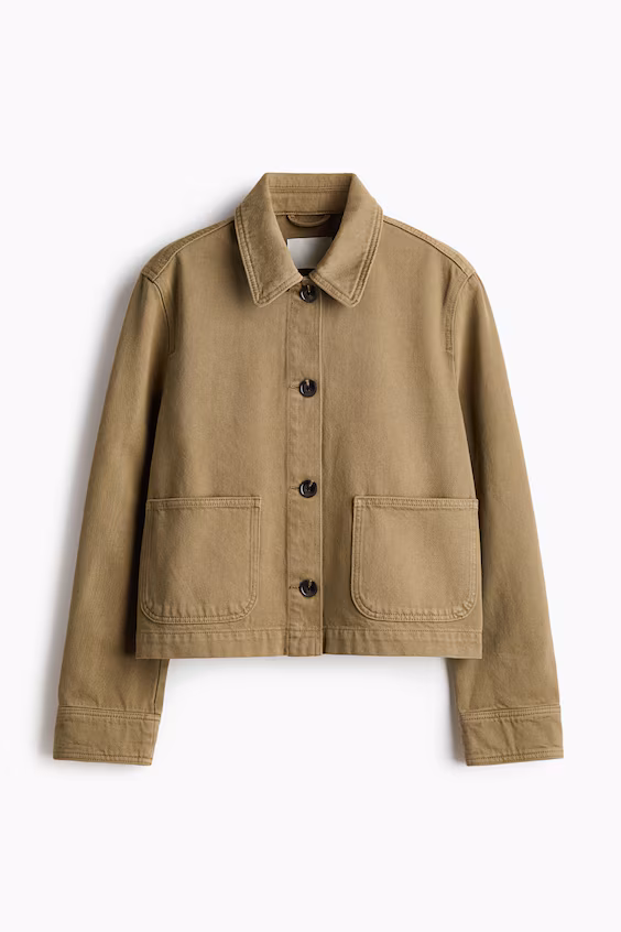 Рубашечное пальто из хлопкового саржевого материала