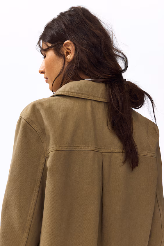 Рубашечное пальто из хлопкового саржевого материала