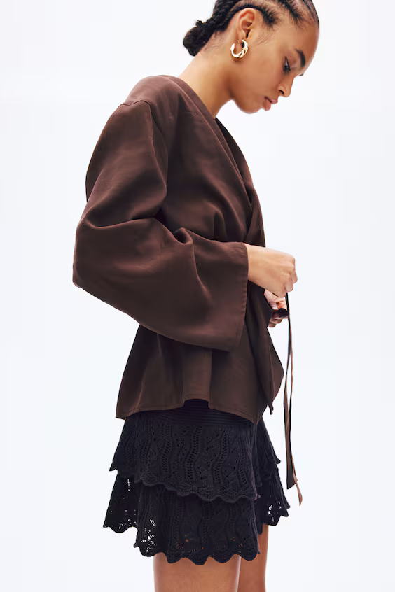 Оверсайз блейзер с поясом на завязке