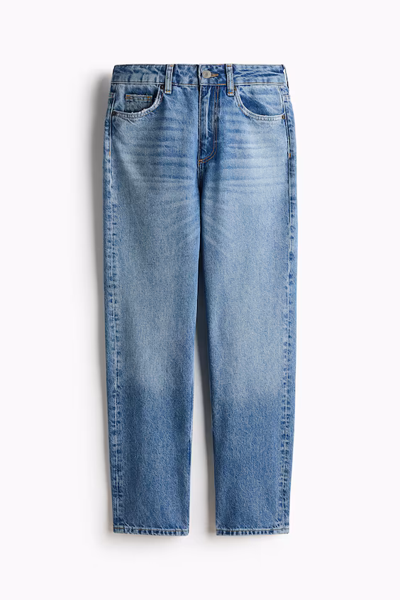 Джинсы с высокой талией до щиколотки mom