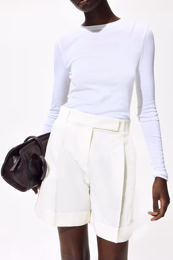 Шорты классического стиля из льняной смеси