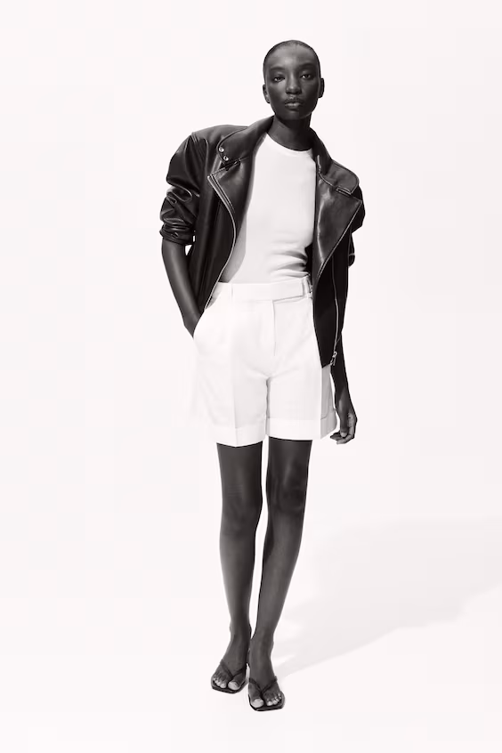 Шорты классического стиля из льняной смеси