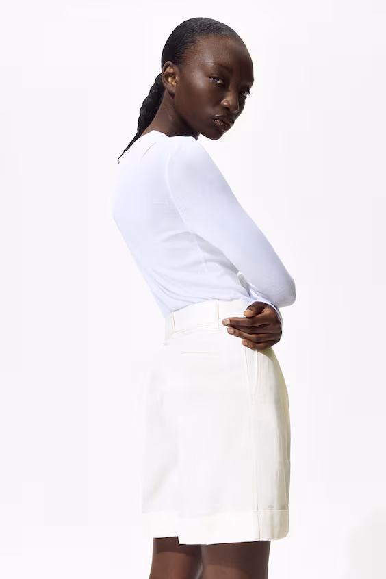 Шорты классического стиля из льняной смеси