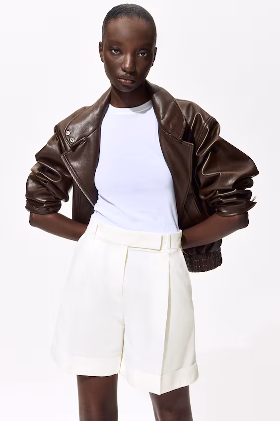 Шорты классического стиля из льняной смеси