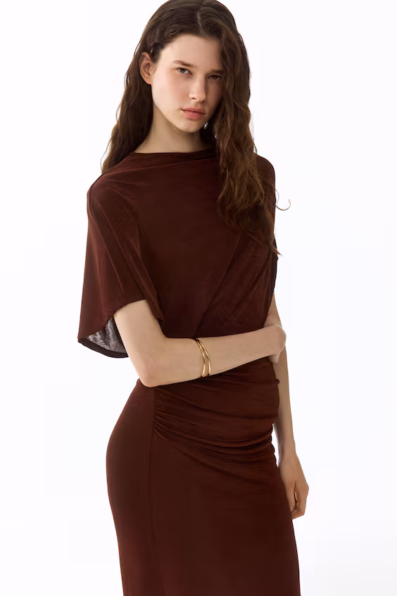 Платье с драпировкой из джерси