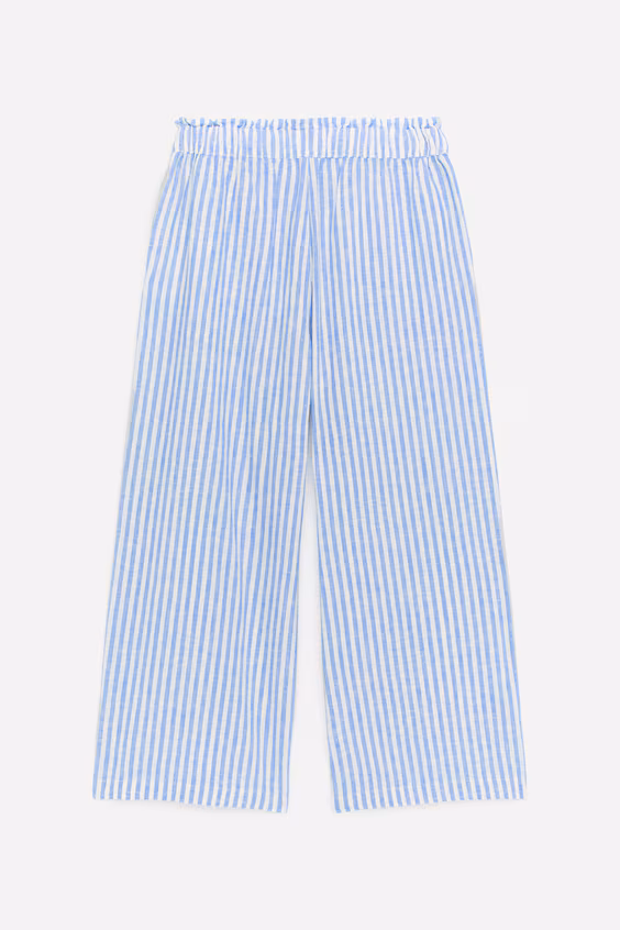 Брюки из льна и хлопка в свободном стиле