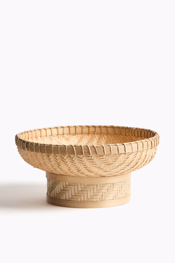 Чаша для сервировки из бамбука с ножкой