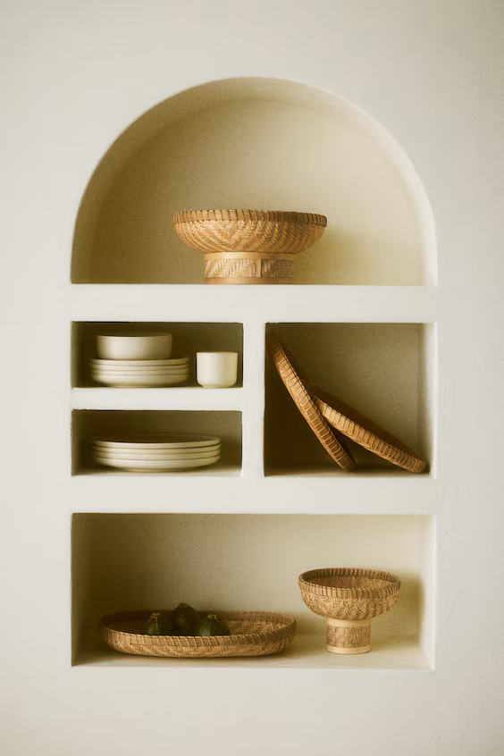 Чаша для сервировки из бамбука с ножкой