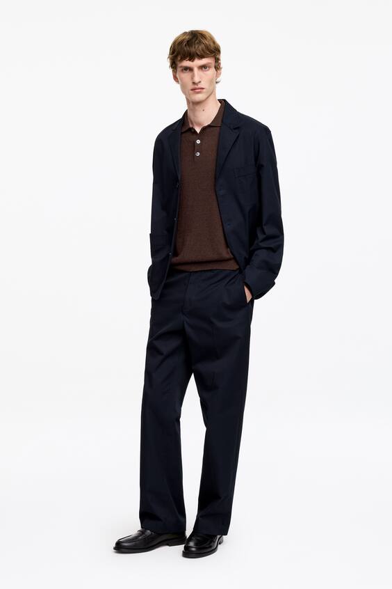 Свитер поло из смеси льна