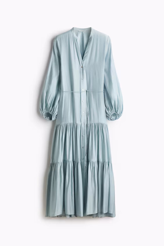 Платье рубашечного кроя с рюшами