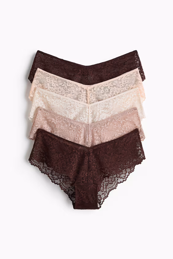 Пакет из 5 трусов hipster из кружева