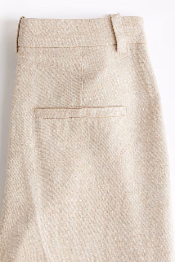 Брюки классические из смеси льна