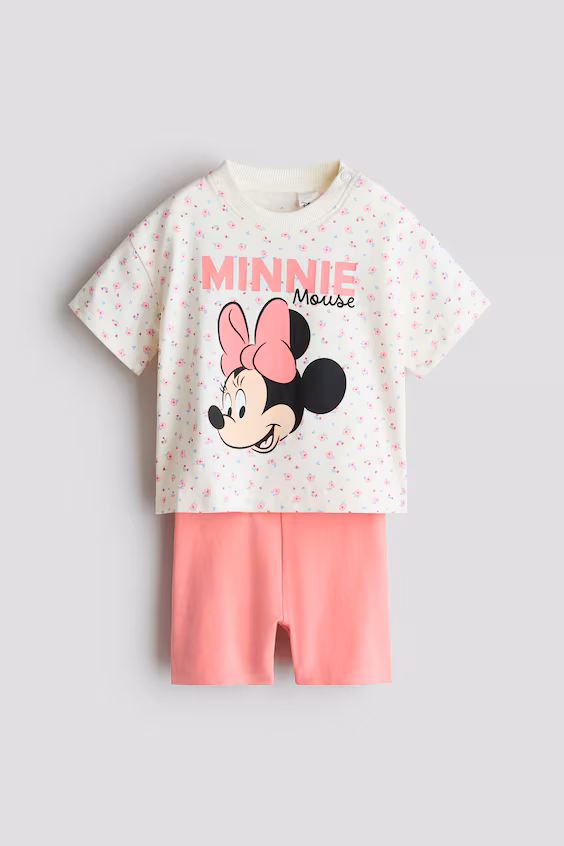 Комплект из 2-х предметов из хлопка с принтом