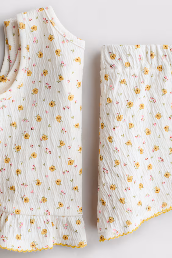 Комплект из 2-х предметов из мятого хлопка