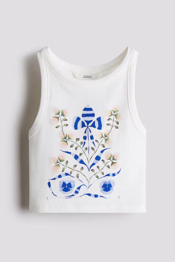 Топ без рукавов с принтом