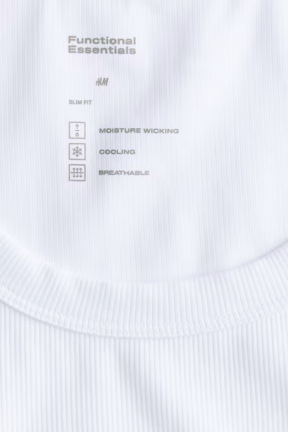 Топ без рукавов в рубчик cooling slim fit