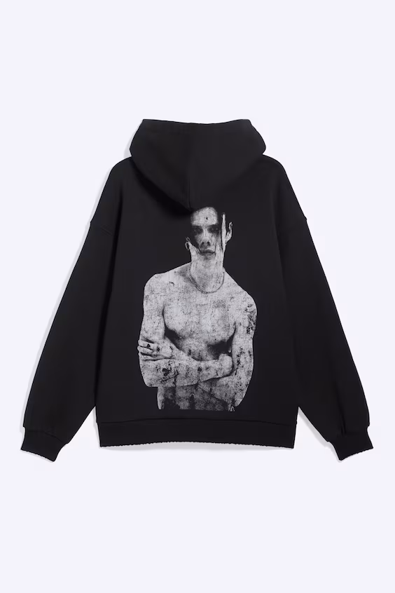 Худи yungblud с крупным принтом и капюшоном