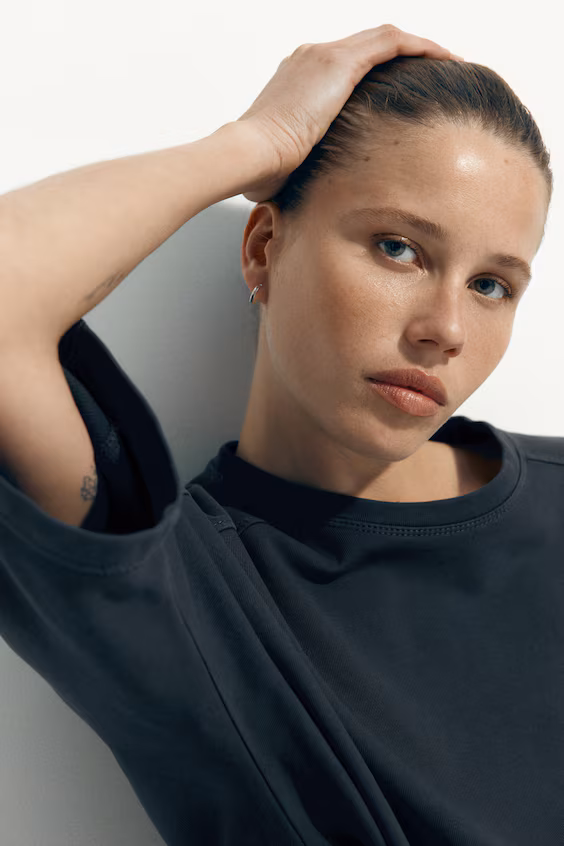 Футболка с короткими рукавами из хлопка, h&m