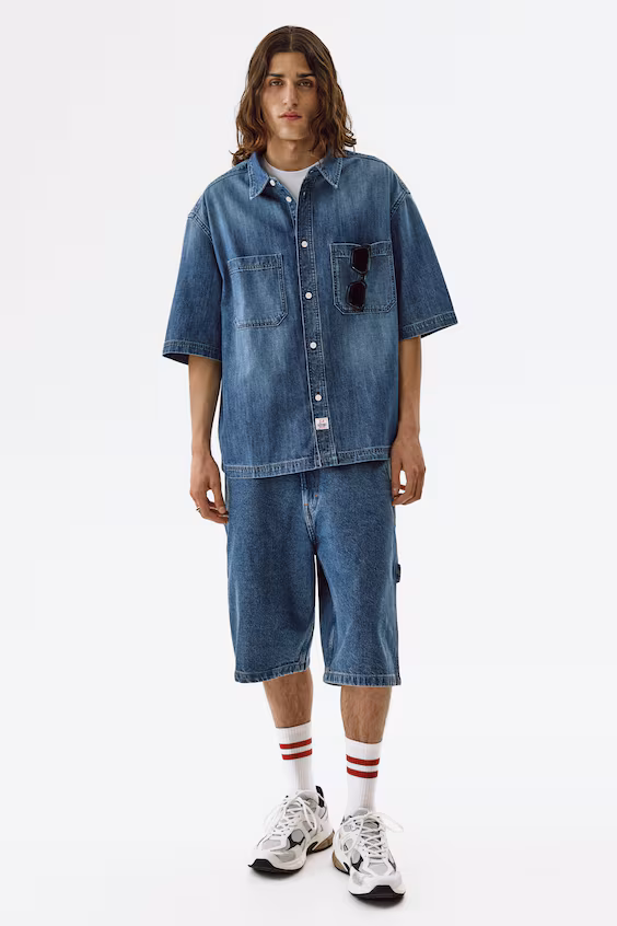 Рубашка в джинсовом стиле relaxed fit