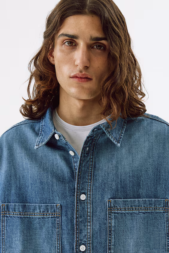 Рубашка в джинсовом стиле relaxed fit