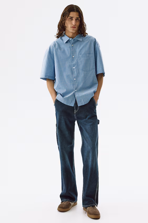 Рубашка из хлопка свободного кроя