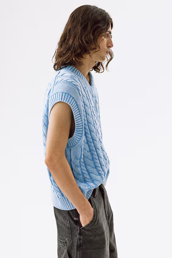 Жилет из хлопкового трикотажа relaxed fit