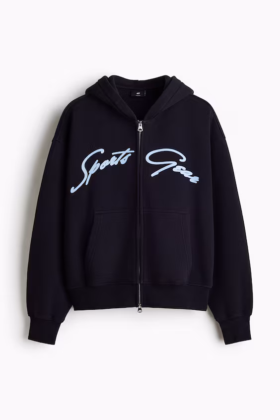 Пальто с капюшоном и молнией oversized fit