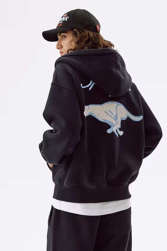 Пальто с капюшоном и молнией oversized fit