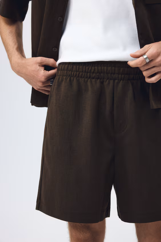 Шорты из интерлока комфортного кроя relaxed fit