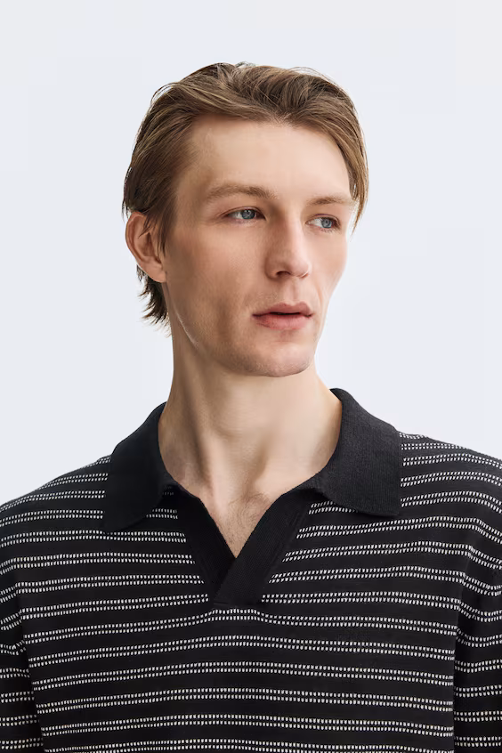 Поло regular fit из смесового льна