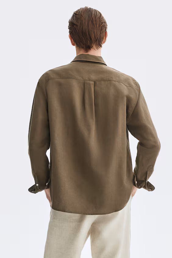 Рубашка loose fit из смесового льна