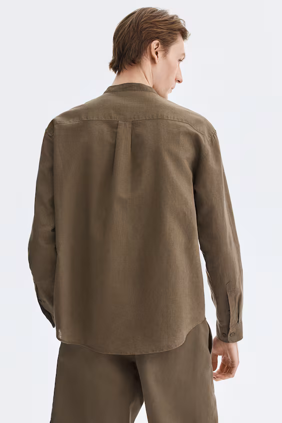Рубашка loose fit из смесового льна
