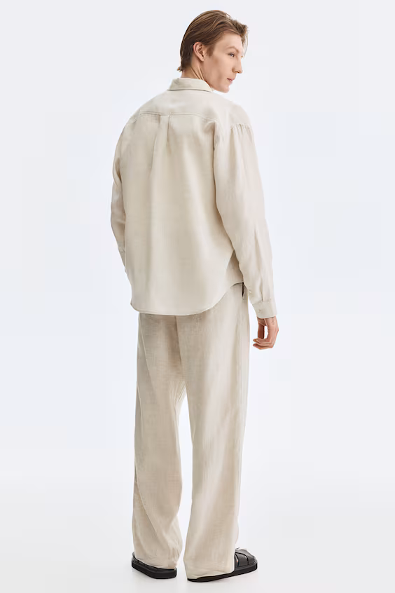 Брюки loose fit из льна