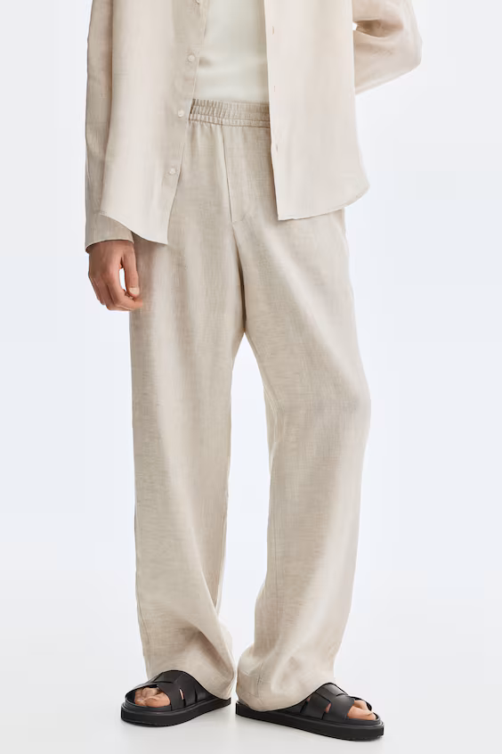 Брюки loose fit из льна