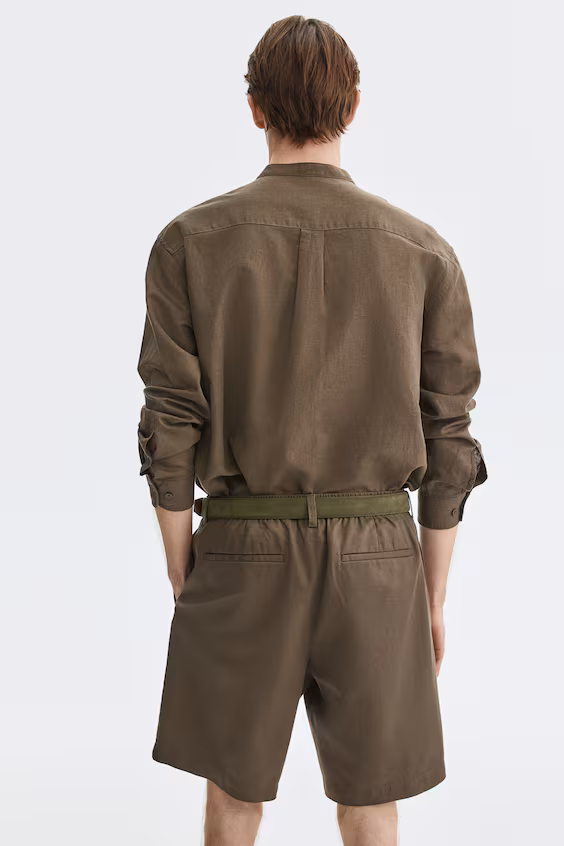 Шорты из смесового льна relaxed fit